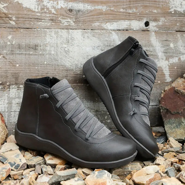 Women's Orthopedic Leather Shoes with Zip Closure | Comfortable, Durable & Stylish Design for All-Day Support