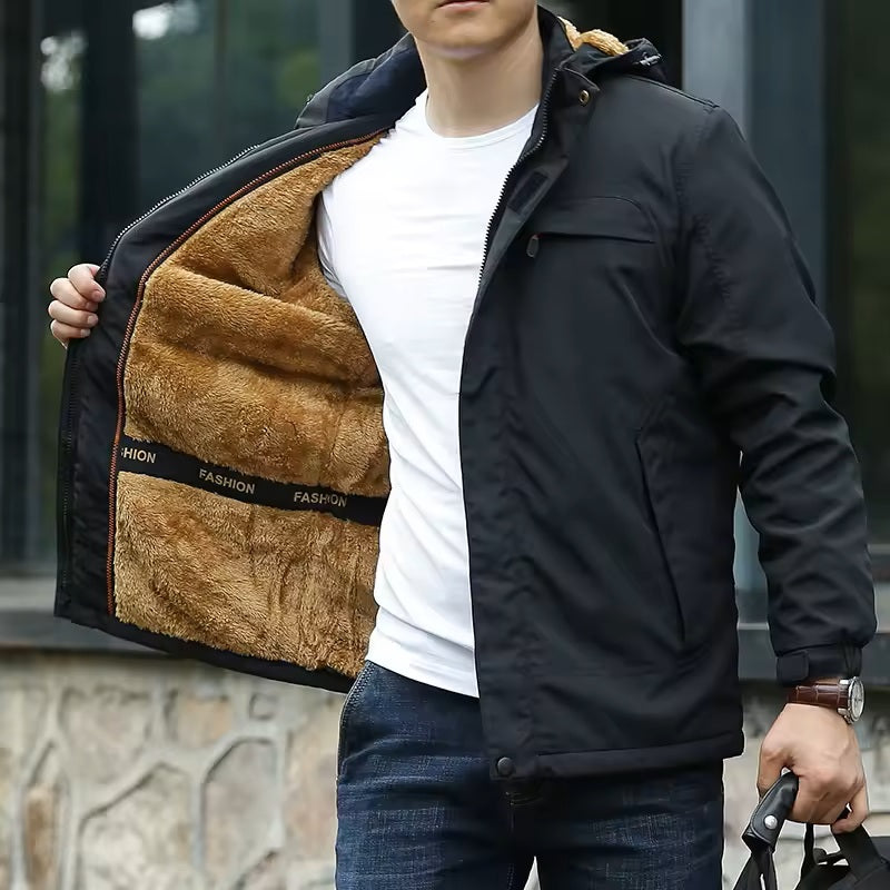 Men's Khaki Parka Winter Jacket - Large & Extra Large Sizes - Stylish & Warm Snowboard Outerwear