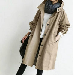 Stylish Women's Lightweight Long Hooded Trench Coat - Perfect for All Seasons