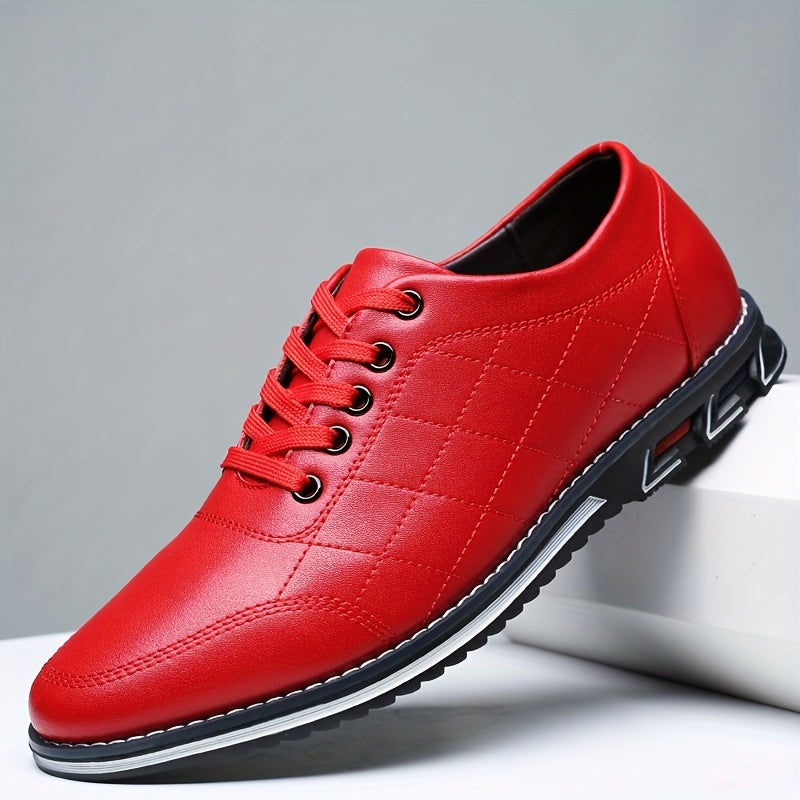 Men's Quilted Lace-Up Casual Shoes with Sport Sole - Stylish & Comfortable Footwear for Everyday Wear