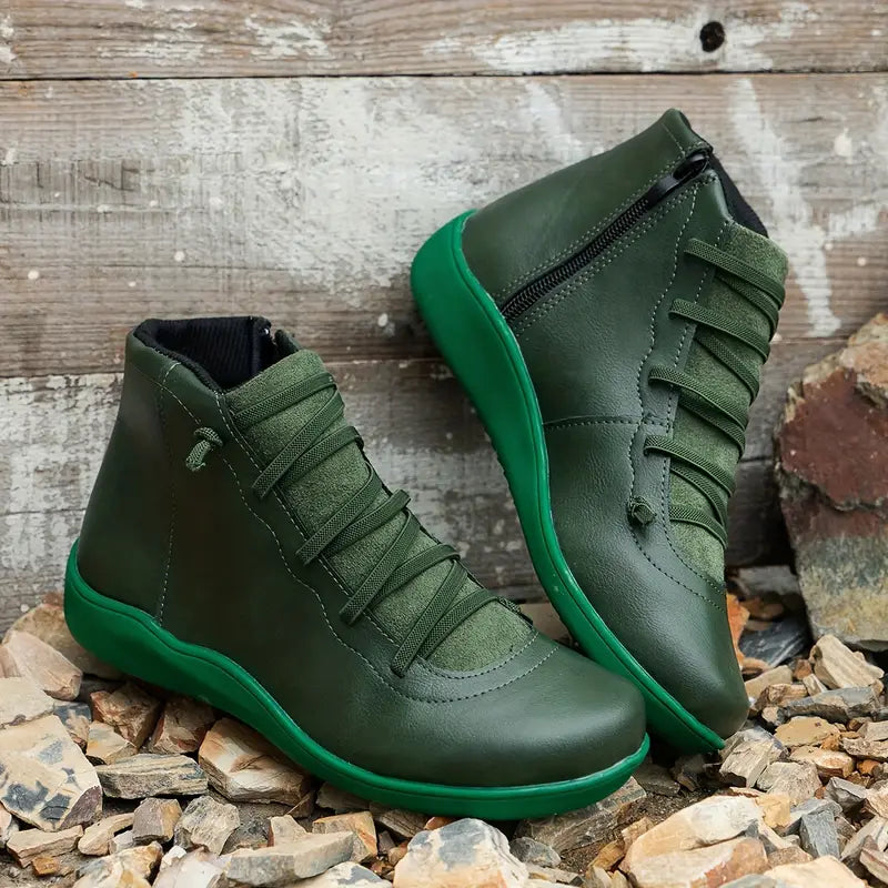 Women's Orthopedic Leather Shoes with Zip Closure | Comfortable, Durable & Stylish Design for All-Day Support