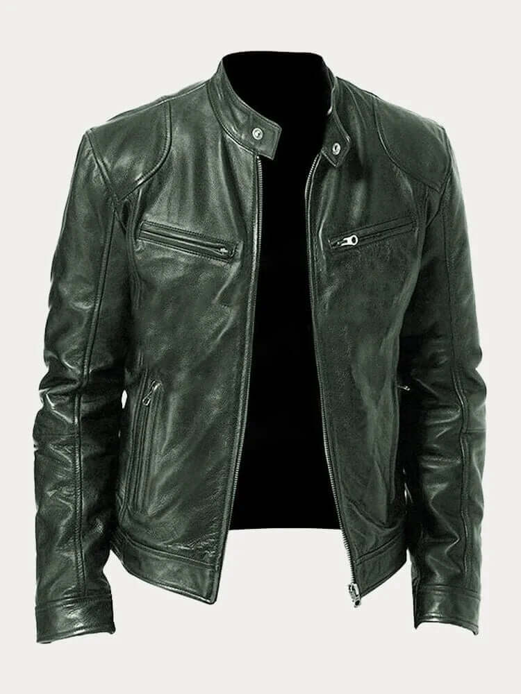 Men's Classic Genuine Leather Jacket - Stylish & Durable Outerwear for All Seasons