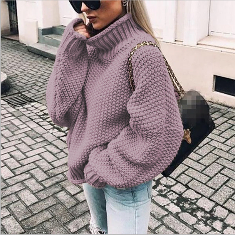 Women's Oversized Chunky Knit Turtleneck Sweater - Cozy, Stylish, and Perfect for Fall/Winter Fashion