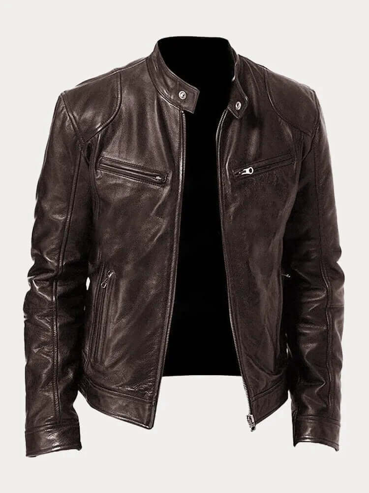 Men's Classic Genuine Leather Jacket - Stylish & Durable Outerwear for All Seasons