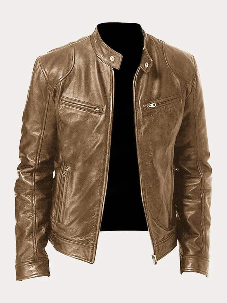 Men's Classic Genuine Leather Jacket - Stylish & Durable Outerwear for All Seasons