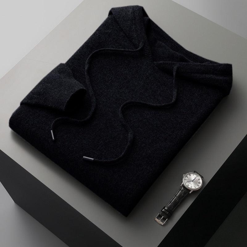 Men's Minimalist Hoodie - Lightweight Drawstring Hood, Sleek Design, Perfect for Everyday Wear
