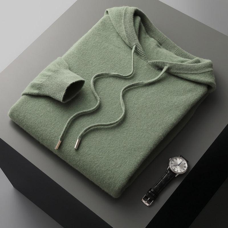 Men's Minimalist Hoodie - Lightweight Drawstring Hood, Sleek Design, Perfect for Everyday Wear