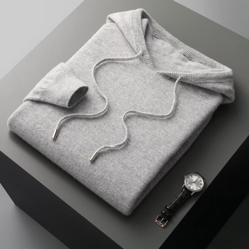 Men's Minimalist Hoodie - Lightweight Drawstring Hood, Sleek Design, Perfect for Everyday Wear