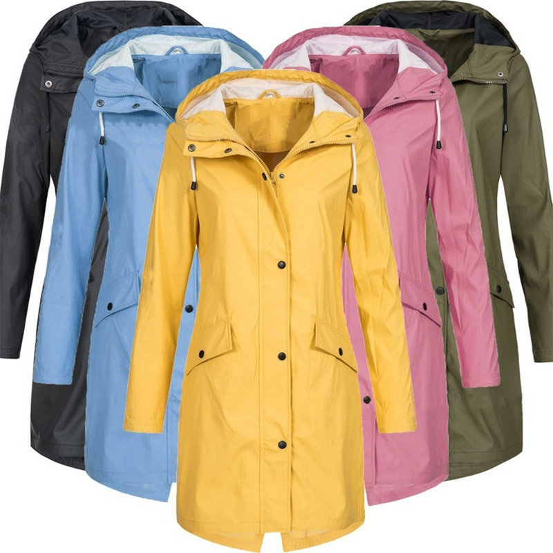Women's Lightweight Waterproof Hooded Rain Jacket - Windproof & Stylish Outdoor Gear