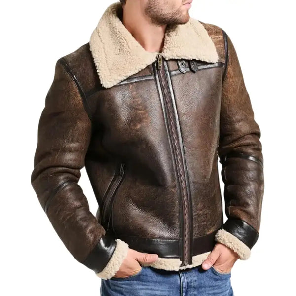 Arnold Schwarzenegger B-6 Aviator Leather Bomber Jacket - Premium Quality, Classic Style, Men's Fashion Outerwear