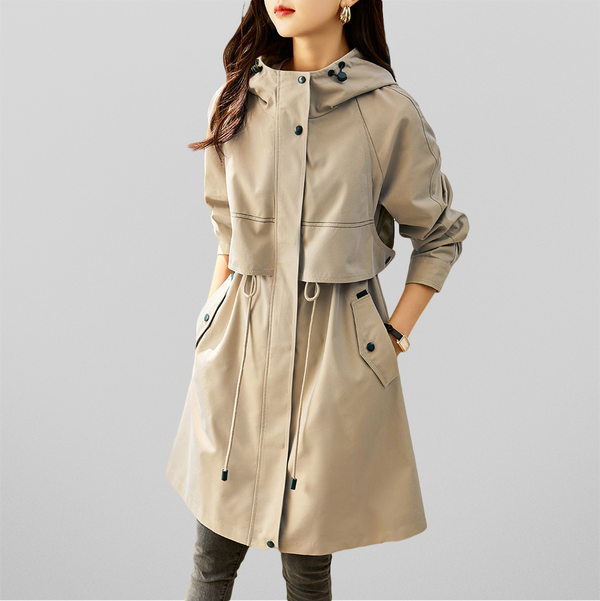 Avencea Elegance Women's Red Hooded Jacket - Stylish & Comfortable Outerwear for All Seasons