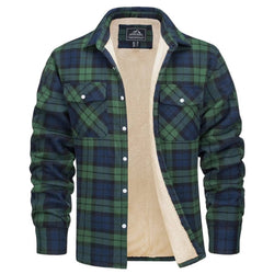 Men's Insulated Flannel Sherpa Jacket - Warm Plaid Winter Workwear for Ultimate Comfort and Style