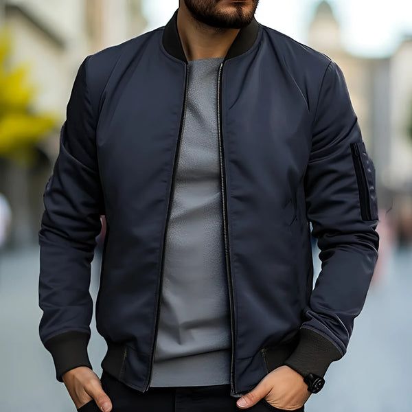 Men's Lightweight Black Bomber Jacket - Stylish Urban Streetwear for Everyday Wear
