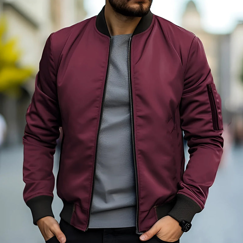 Men's Lightweight Black Bomber Jacket - Stylish Urban Streetwear for Everyday Wear