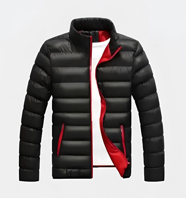 Men's Black Lightweight Water-Resistant Insulated Puffer Jacket - Perfect for Cold Weather