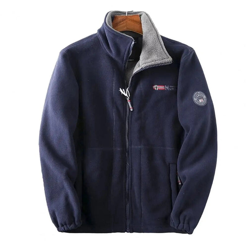 Men's Insulated Grey Bomber Fleece Jacket - Warm Zip-Up Outerwear for Cold Weather | Stylish & Comfortable