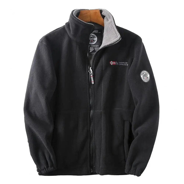 Men's Insulated Grey Bomber Fleece Jacket - Warm Zip-Up Outerwear for Cold Weather | Stylish & Comfortable