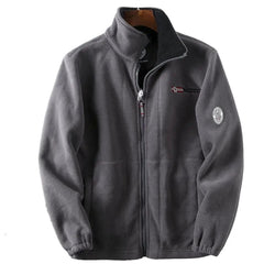 Men's Insulated Grey Bomber Fleece Jacket - Warm Zip-Up Outerwear for Cold Weather | Stylish & Comfortable