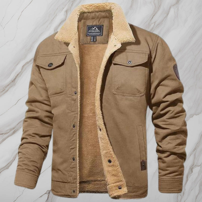 Men's Black Sherpa-Lined Winter Bomber Jacket - Warm Fleece Coat for Ultimate Comfort and Style