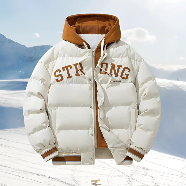 Men's Insulated Double Layer Thick Hooded Puffer Jacket - Warm, Stylish Winter Outerwear