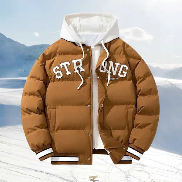 Men's Insulated Double Layer Thick Hooded Puffer Jacket - Warm, Stylish Winter Outerwear