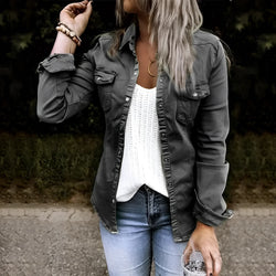 Olive Green Women's Slim Fit Utility Jacket - Stylish Casual Fall Outerwear