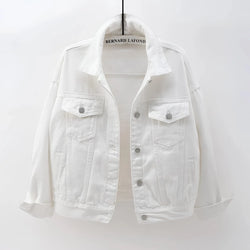 Women's Lightweight White Denim Jacket - Casual Summer Fashion Essential