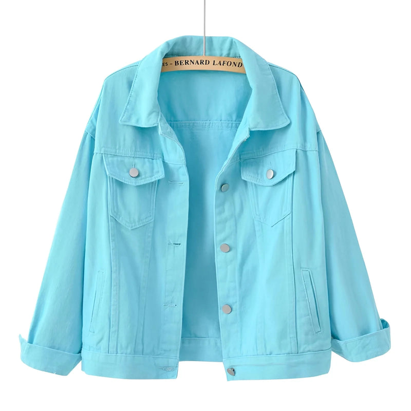 Women's Lightweight White Denim Jacket - Casual Summer Fashion Essential