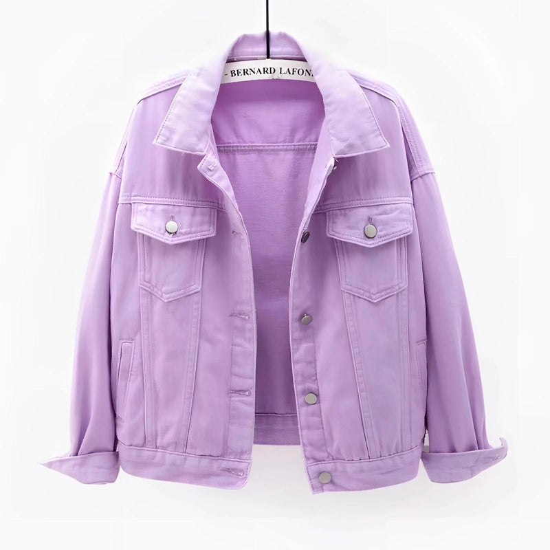 Women's Lightweight White Denim Jacket - Casual Summer Fashion Essential