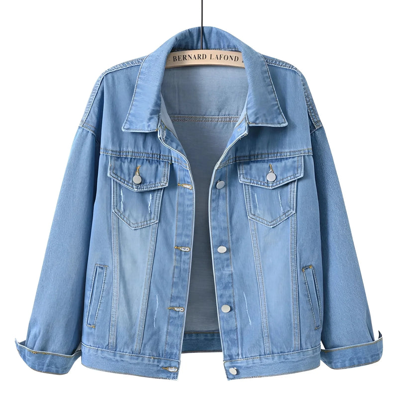 Women's Lightweight White Denim Jacket - Casual Summer Fashion Essential