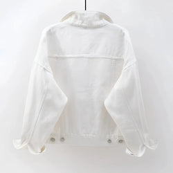 Women's Lightweight White Denim Jacket - Casual Summer Fashion Essential