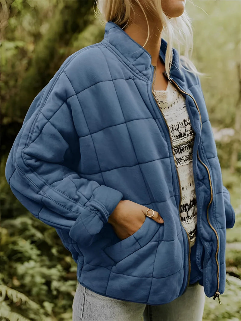 Women's Lightweight Insulated Forest Green Quilted Jacket - Stylish & Warm Outerwear for All Seasons
