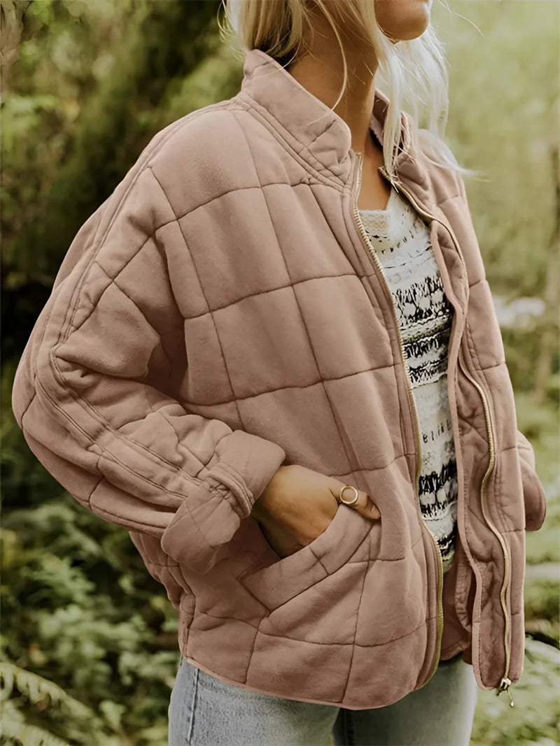 Women's Lightweight Insulated Forest Green Quilted Jacket - Stylish & Warm Outerwear for All Seasons