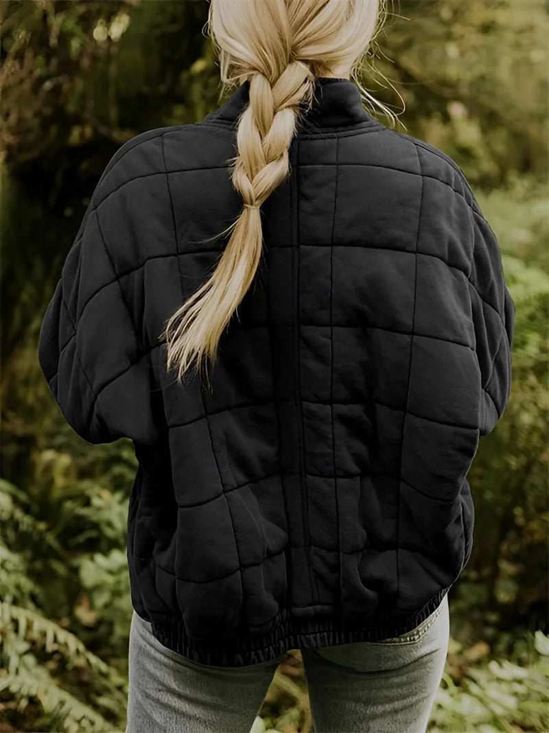 Women's Lightweight Insulated Forest Green Quilted Jacket - Stylish & Warm Outerwear for All Seasons