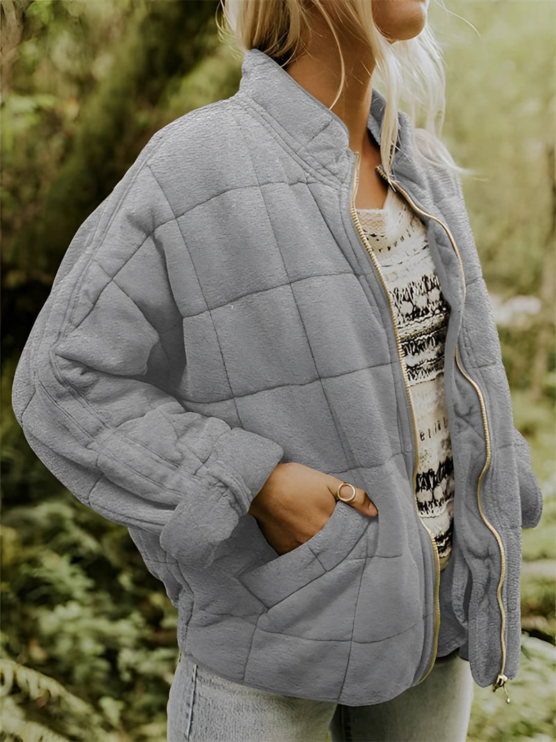 Women's Lightweight Insulated Forest Green Quilted Jacket - Stylish & Warm Outerwear for All Seasons