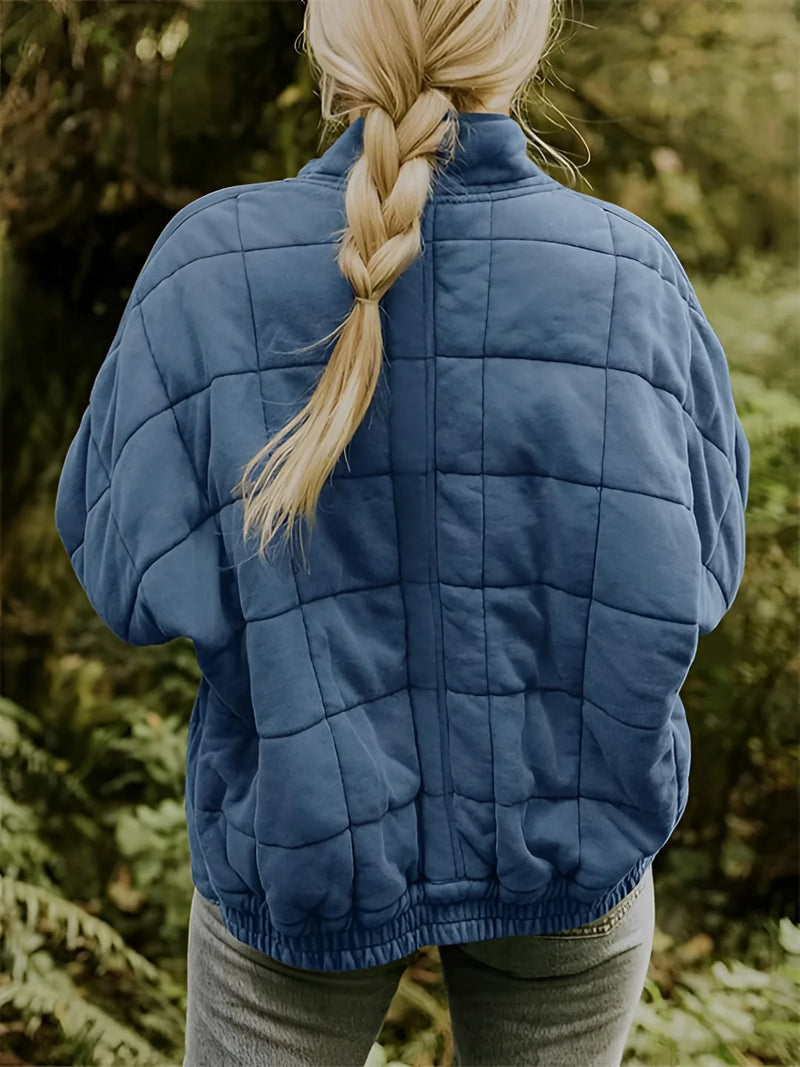 Women's Lightweight Insulated Forest Green Quilted Jacket - Stylish & Warm Outerwear for All Seasons