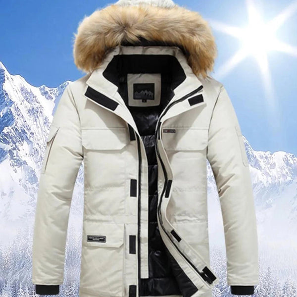 Men's Yellow Waterproof Insulated Ski Jacket with Fur Hood - Ultimate Winter Performance