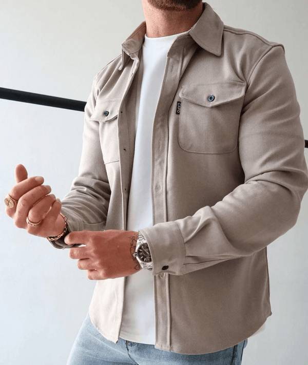 Stylish Modern Men's Shirt Jacket - Versatile Layering Piece for Casual and Smart-Casual Looks