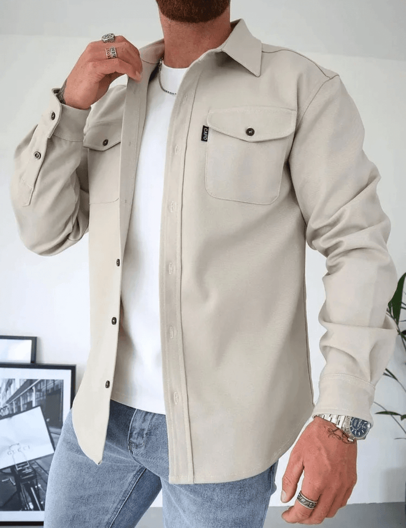 Stylish Modern Men's Shirt Jacket - Versatile Layering Piece for Casual and Smart-Casual Looks