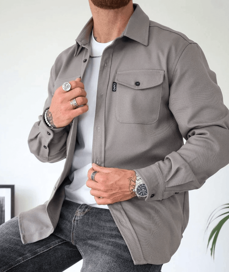 Stylish Modern Men's Shirt Jacket - Versatile Layering Piece for Casual and Smart-Casual Looks