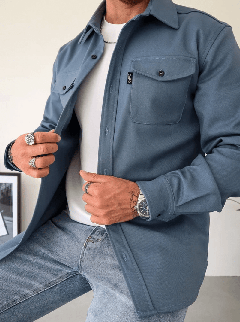 Stylish Modern Men's Shirt Jacket - Versatile Layering Piece for Casual and Smart-Casual Looks