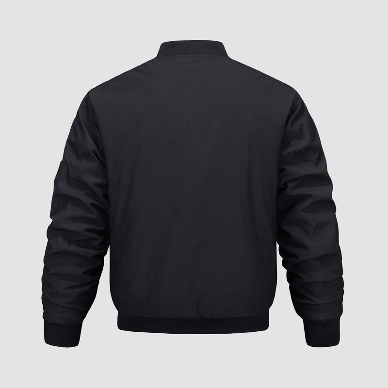 Men's Quilted Windproof Bomber Jacket with Pockets - Stylish & Durable Outerwear for All Seasons