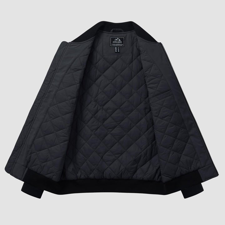 Men's Quilted Winter Bomber Jacket - Windproof Zip-Up Coat for Ultimate Warmth and Style