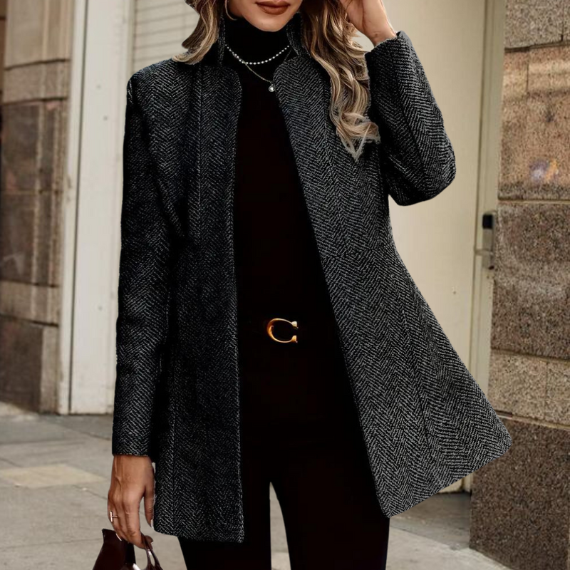 Women's Ankle-Length Coat with Single Row Buttons & Notch Lapels - Stylish Outerwear for Every Occasion