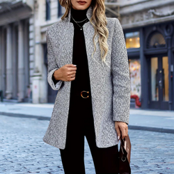 Women's Ankle-Length Coat with Single Row Buttons & Notch Lapels - Stylish Outerwear for Every Occasion