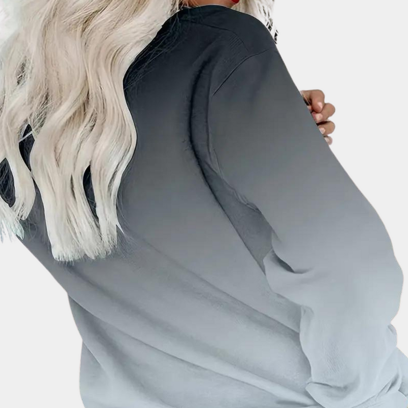 Stylish Gradient Pattern Women's Sweatshirt - Lightweight & Breathable for All-Season Comfort