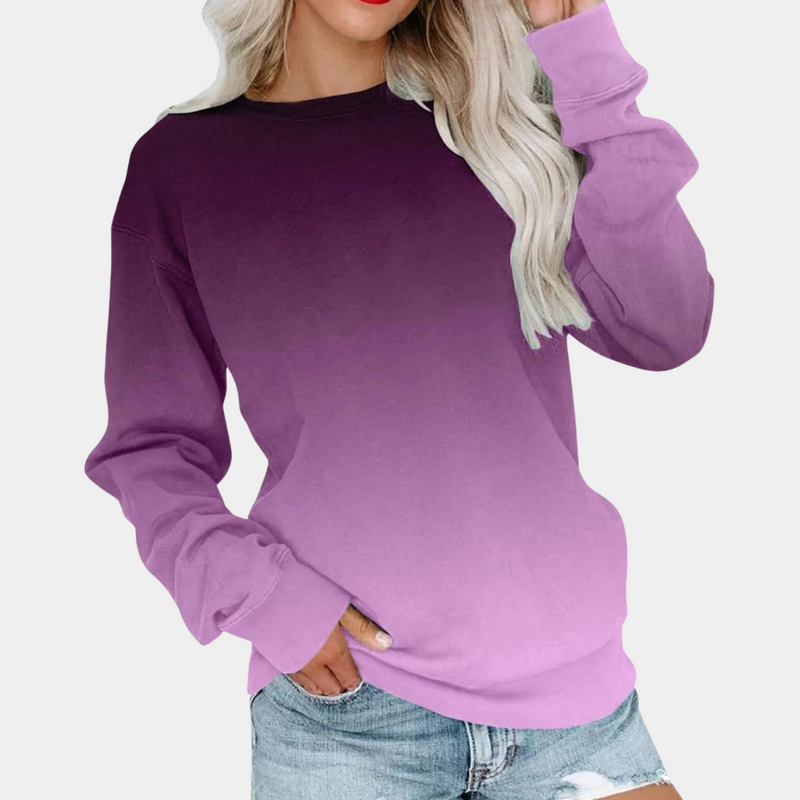 Stylish Gradient Pattern Women's Sweatshirt - Lightweight & Breathable for All-Season Comfort