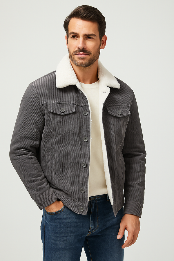 Men's Monochrome Zipper Jacket - Casual Velvet Parka, Korean Fashion, Plus Size Cotton Winter Coat