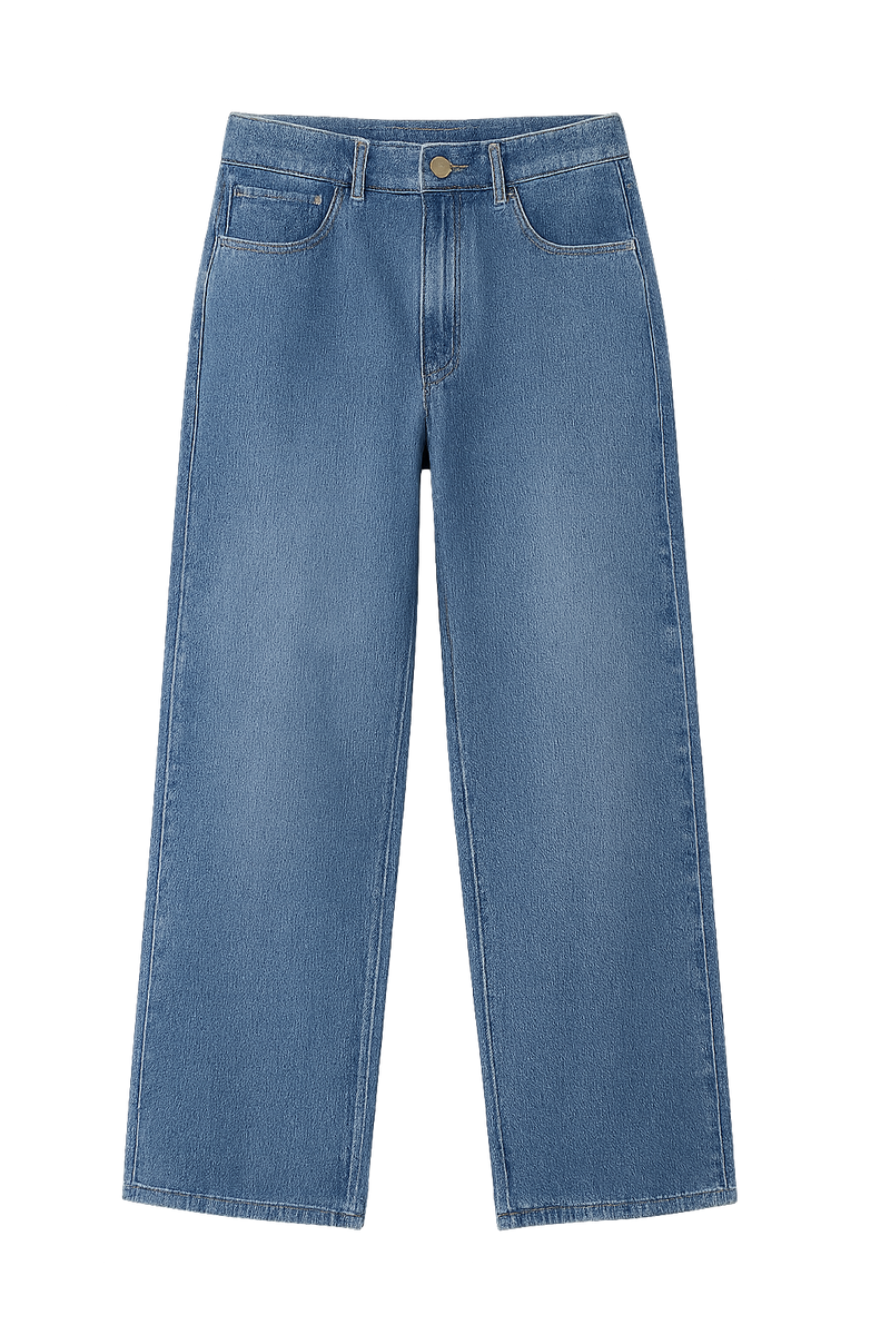 Trendy Light Blue Wide-Leg Jeans for Women | Relaxed Fit Casual Denim Pants