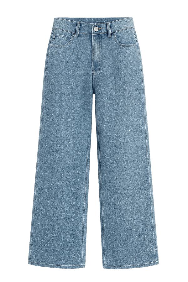 Women's Straight Denim Pants - Vintage Stretch Jeans, High Waist, Washed, Distressed Pockets, Streetwear Style